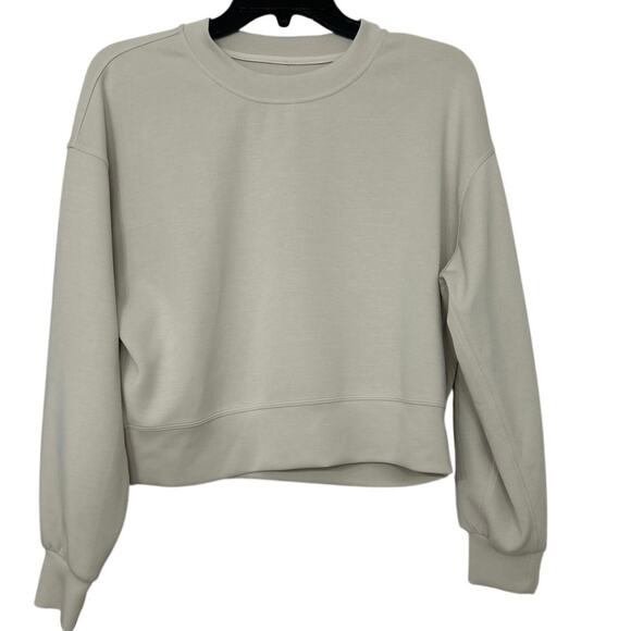Lululemon Tops - Lululemon Softstreme Perfectly Oversized Cropped Crew White Opal Sweatshirt 2